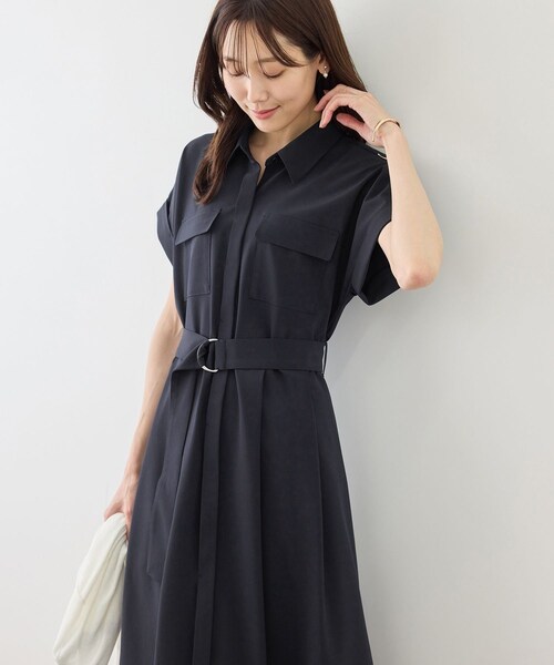ROPE' PICNIC(ロペピクニック)の「アウトポケットシャツコンシャスワンピース/リンクコーデ(ワンピース・レディース・ダークブラウン系/ネイビー/ネイビー系・M/S)」の22枚目の写真