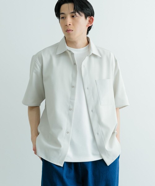ITEMS URBANRESEARCH（アイテムズ アーバンリサーチ）の「ドライタッチ レギュラーカラー 半袖シャツ（シャツ/ブラウス・メンズ・IVO/MNT/BLU/CHA・M/L）」の12枚目の写真