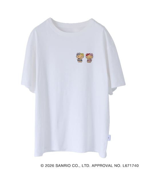 VIS(ビス)の「【HELLO KITTY×VIS】日焼けデザイン ハローキティビッグTシャツ(Tシャツ/カットソー・レディース・チャコール/ホワイト系・F)」の3枚目の写真
