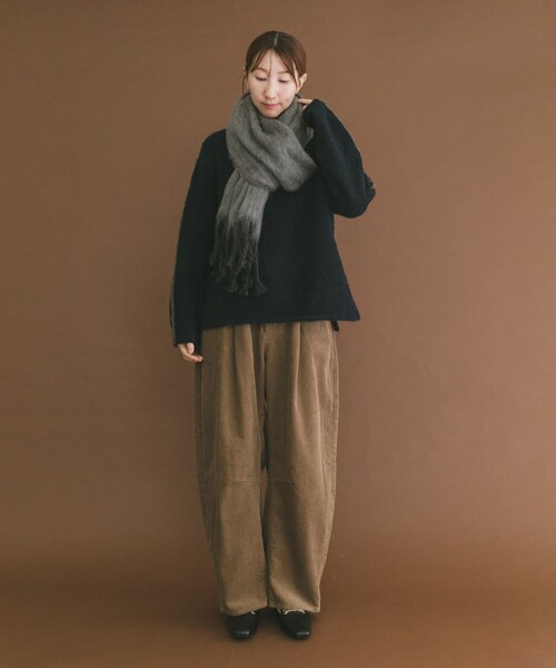 ITEMS URBANRESEARCH（アイテムズ アーバンリサーチ）の「ソフトブークレストール（マフラー・レディース・GRY/BRN/MNT・-）」の10枚目の写真