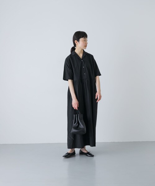 かぐれ（カグレ）の「オープンカラーシャツワンピース（ワンピース・レディース・NAVY/BLACK・Free）」の7枚目の写真