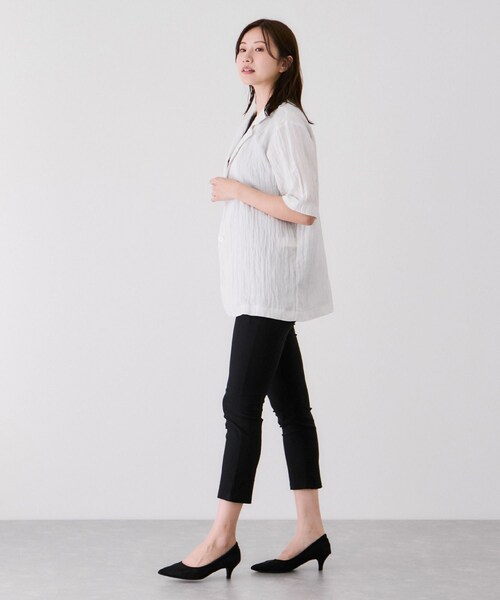 Jayro(ジャイロ)の「5分袖テーラードジャケット(テーラードジャケット・レディース・チャコール/ホワイト系/ダークブラウン/ベージュ・M)」の21枚目の写真