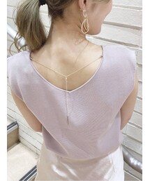 MERCURYDUO | ウォッシャブル総針ノースリーブネックレス付ニット(ニット/セーター)