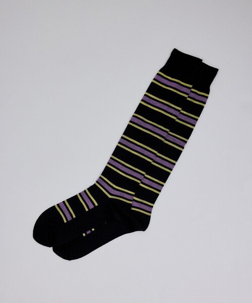 ADAM ET ROPE'(アダムエロペ)の「【CONLEAD(コンリード)】Border line Long / ボーダーソックス(ソックス/靴下・レディース・ブラック系/キャメル系/ワイン系・F)」の17枚目の写真