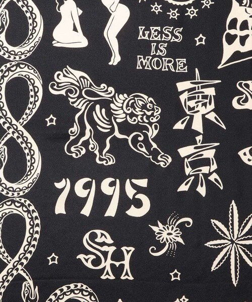 ADAM ET ROPE'（アダムエロペ）の「【SUGARHILL/シュガーヒル】SILK SCARF（ストール/ショール・メンズ・ブラック/ホワイト・F）」の5枚目の写真