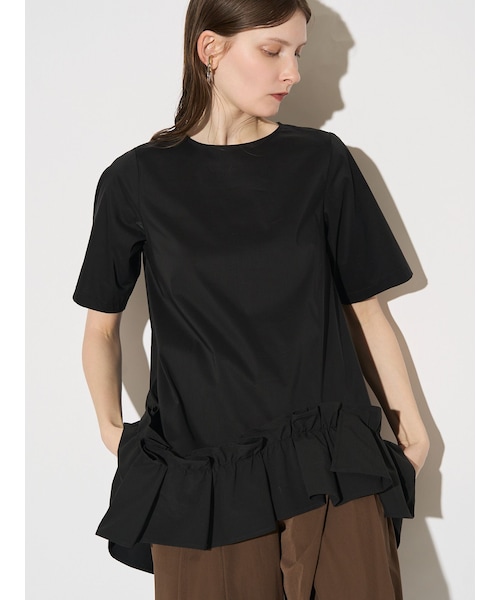 ELENDEEK(エレンディーク)の「FRILL HEM BL(シャツ/ブラウス・レディース・オフホワイト/ブラック/ライム・F)」の8枚目の写真