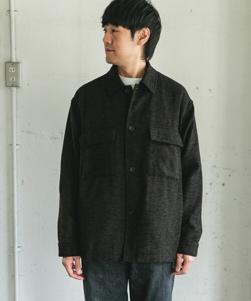 URBAN RESEARCH DOORS(アーバンリサーチドアーズ)の「モールシャツジャケット(テーラードジャケット・メンズ・OLIVE/CHARCOAL・M/L)」の12枚目の写真