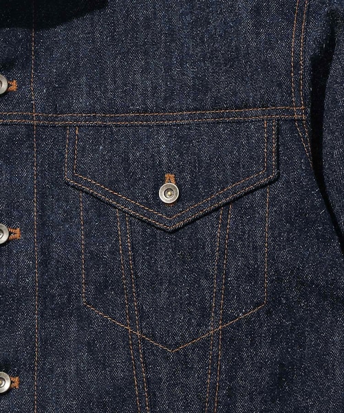 ADAM ET ROPE'(アダムエロペ)の「【Cale/カル】cotton silk denim Trucker(デニムジャケット・メンズ・ネイビー・2/3)」の10枚目の写真