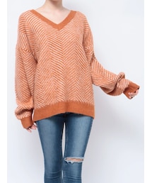 GYDA | ヘリンボーン ニットトップス(ニット/セーター)