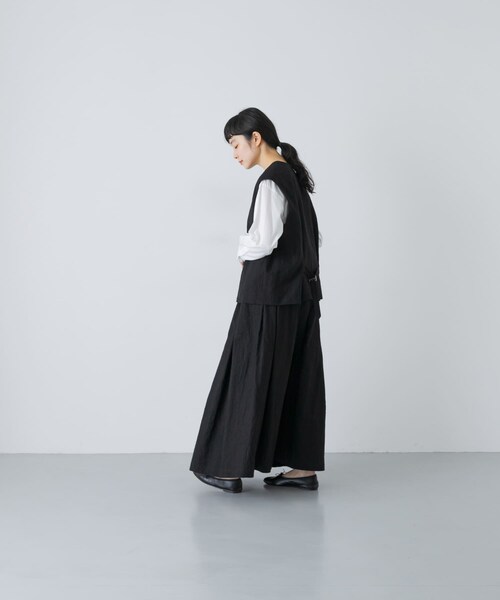 かぐれ（カグレ）の「リネンコットンタックスカート（スカート・レディース・CHARCOAL/BLACK・Free）」の8枚目の写真