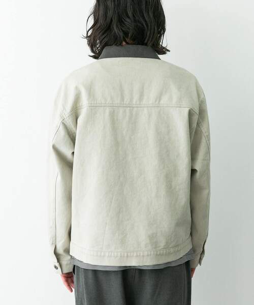 URBAN RESEARCH Sonny Label（アーバンリサーチサニーレーベル）の「ウォッシュドツイル襟切替ジャケット（ブルゾン・メンズ・アイボリー/ベージュ/チャコール・M/L）」の5枚目の写真