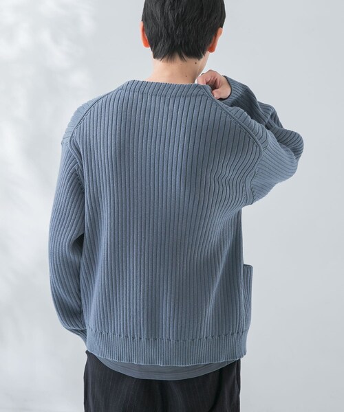 URBAN RESEARCH(アーバンリサーチ)の「new basic COTTON CASHMERE WIDE RIB CARDIGAN(カーディガン/ボレロ・メンズ・CEMENT/L SAX/NAVY・M/L)」の19枚目の写真