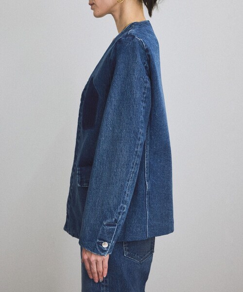 ADAM ET ROPE'（アダムエロペ）の「【TANAKA（タナカ）】NO COLLOR JEAN JACKET/デニムジャケット（デニムジャケット・レディース・ブルー系・S）」の14枚目の写真