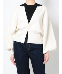 LAGUNAMOON | ボリュームスリーブショートニットカーディガン(カーディガン/ボレロ)