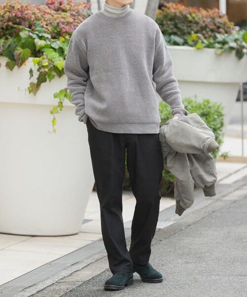 ITEMS URBANRESEARCH（アイテムズ アーバンリサーチ）の「ダブルフェイスシェニールクルーネックニット（ニット/セーター・メンズ・WHT/BLUE GRAY/GREIGE/INK BLACK・M/L）」の21枚目の写真