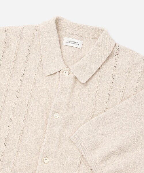Saturdays NYC(サタデーズ ニューヨークシティ )の「Kenneth Knit SS Shirt(ポロシャツ・レディース・ブラック/キナリ/レンガ・L/M/S/XL)」の16枚目の写真