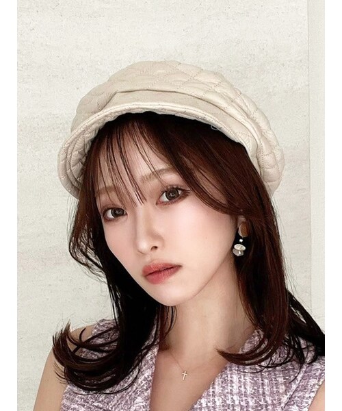 RESEXXY（リゼクシー）の「キルティングキャスケット（キャスケット・レディース・アイボリー/ブラック・F）」の4枚目の写真