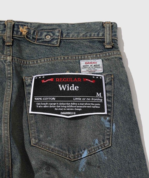 ADAM ET ROPE'(アダムエロペ)の「【DAIRIKU/ダイリク】Paint Wide Denim Pants(デニムパンツ・メンズ・ブルー系・L/M/S)」の11枚目の写真