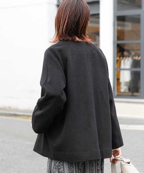 URBAN RESEARCH Sonny Label（アーバンリサーチサニーレーベル）の「ノーカラーショートコート（ノーカラージャケット・レディース・ミント/ブラック/ベージュ・FREE）」の8枚目の写真