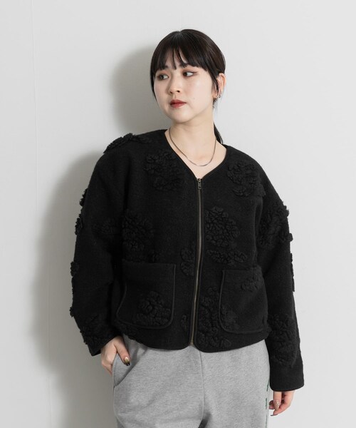 THE GOODLAND MARKET（ザグッドランドマーケット）の「FANAKA　SHORT BLOUSON（ブルゾン・レディース・MULTI/BLACK/BEIGE・FREE）」の13枚目の写真