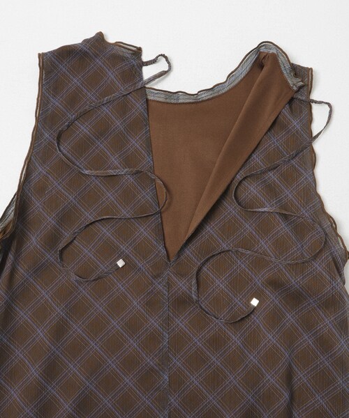 SENSE OF PLACE by URBAN RESEARCH(センスオブプレイスバイアーバンリサーチ)の「チェックシアーナローワンピース(ワンピース・レディース・BLACK/BROWN/BEIGE・One/COMPACT)」の21枚目の写真
