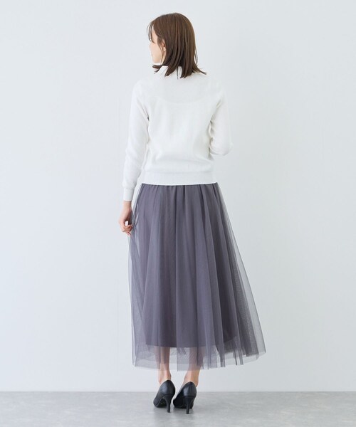 Jayro（ジャイロ）の「フラップポケット付きリブポロニット（ニット/セーター・レディース・ブラック/ホワイト系・M）」の21枚目の写真