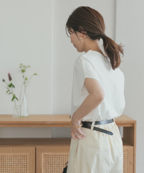 URBAN RESEARCH DOORS(アーバンリサーチドアーズ)の「『UR TECH ひやサラクール』ドライコットンボートネックプルオーバー(Tシャツ/カットソー・レディース・MUSTARD/OFF/PINK/BLUE/NAVY/GRN/TOP GRAY・M)」の17枚目の写真