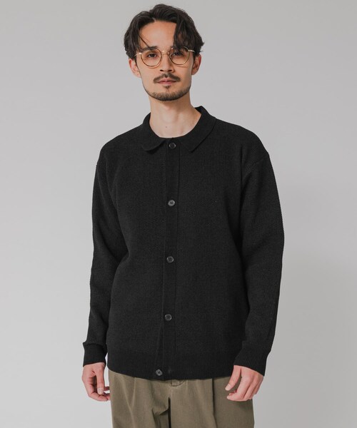 URBAN RESEARCH（アーバンリサーチ）の「モールリュクスポロカーディガン（カーディガン/ボレロ・メンズ・IVORY/CHARCOAL/BLACK・M/L）」の4枚目の写真