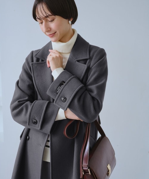 ROPE' PICNIC（ロペピクニック）の「JAPAN FABRIC ダブルチェスターコート/一部WEB限定カラー（チェスターコート・レディース・ブラック/グレー/グレー系/ベージュ系・F）」の15枚目の写真