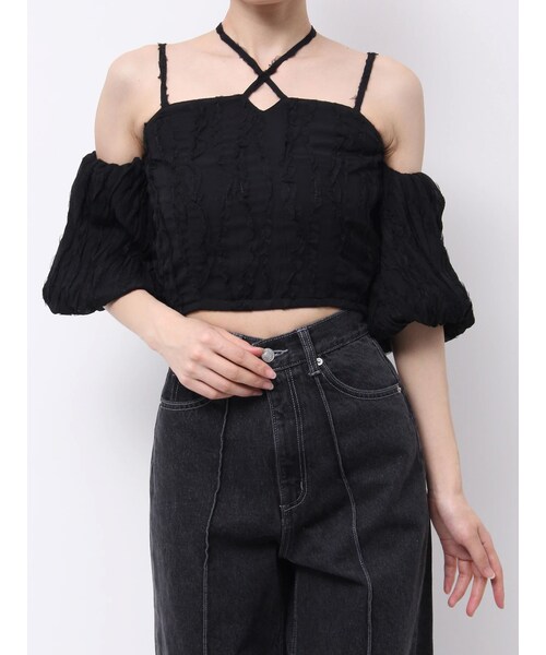 EATME（イートミー）の「バルーンスリーブオフショルダーブラウス（シャツ/ブラウス・レディース・アイボリー/ピンク/ブラック・F）」の13枚目の写真