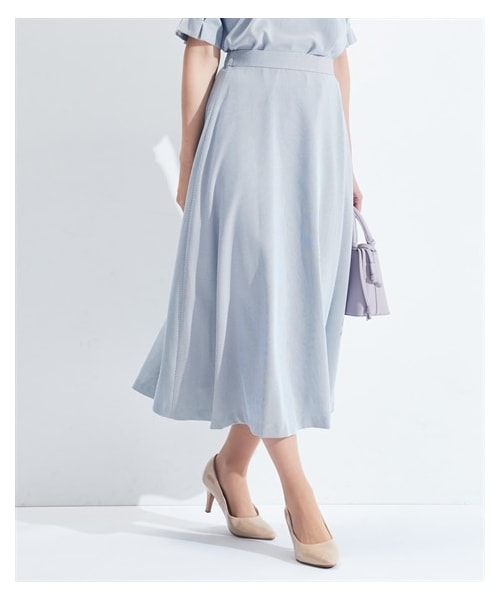 nissen（ニッセン）の「【レディーススーツ】セットアップ対応ロングフレアスカート（上下別売・吸汗速乾ストレッチコードレーンシリーズ）<大きいサイズ有>（フォーマルスーツ/小物・レディース・ネイビー×オフホワイトストライプ/ネイビー系/ネイビー×オフストライプ(新仕様)/ネイビー系(新仕様)・S/M/L/LL/3L/4L/5L/6L/8L）」の7枚目の写真