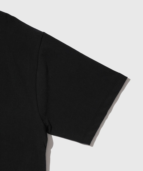 ADAM ET ROPE'（アダムエロペ）の「【ATON/エイトン】AGING FRESCA PLATE LOOSE FIT T-SHIRT（Tシャツ/カットソー・メンズ・ブラック系・4/6）」の5枚目の写真