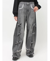 merry jenny | バレルレッグリボンデニムパンツ(デニムパンツ)