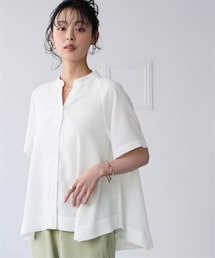 nissen | ＜大きいサイズ＞とろみブロード裾フレアシャツ（イージーケア・吸汗速乾）(シャツ/ブラウス)