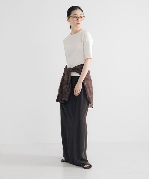 URBAN RESEARCH（アーバンリサーチ）の「キュプラレーヨンギャザーIラインスカート（スカート・レディース・BROWN/BEIGE・36/38）」の10枚目の写真