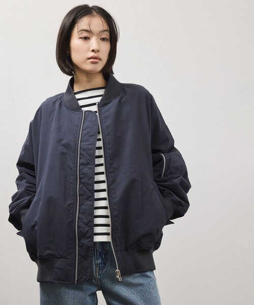 ADAM ET ROPE'（アダムエロペ）の「【PROVOKE for ADAM ET ROPE' 】別注 MA-1（MA-1・レディース・オフホワイト/ベージュ/ベージュ系/ネイビー・F）」の20枚目の写真