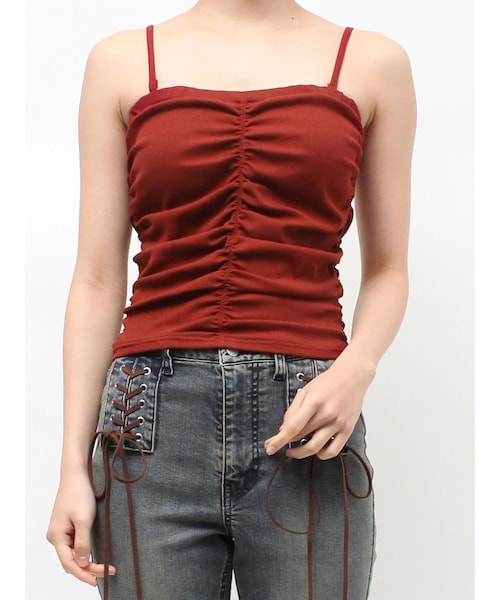 jouetie（ジュエティ）の「バックオープンチューブトップ（キャミソール・レディース・オフホワイト/ブラック/レッド・M）」の9枚目の写真