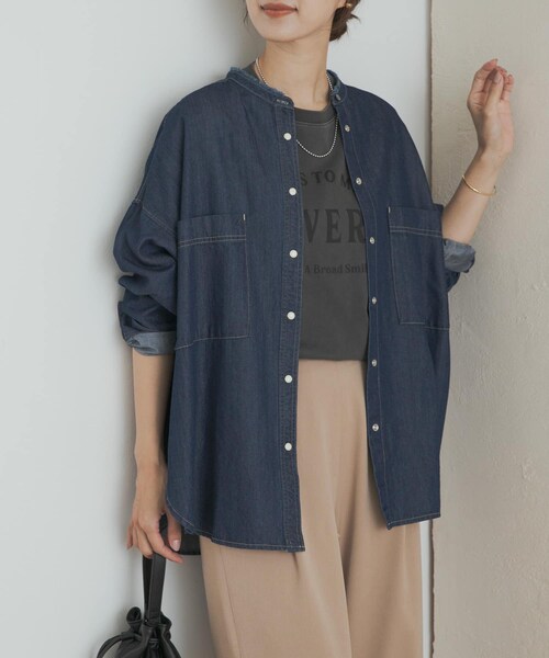 URBAN RESEARCH DOORS（アーバンリサーチドアーズ）の「デニムバンドカラーシャツ（シャツ/ブラウス・レディース・INDIGO/ONE WASH・M）」の17枚目の写真