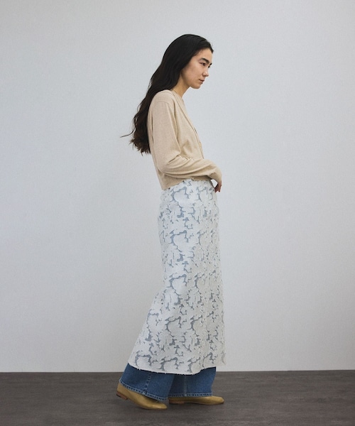 ADAM ET ROPE'（アダムエロペ）の「エルブジャガードスリットナロースカート（スカート・レディース・ブラック/ホワイト/ブラウン/イエロー・F）」の9枚目の写真