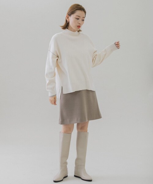 URBAN RESEARCH Sonny Label（アーバンリサーチサニーレーベル）の「メルトン風台形ミニスカート（スカート・レディース・ブラック/ベージュ・36/38）」の18枚目の写真