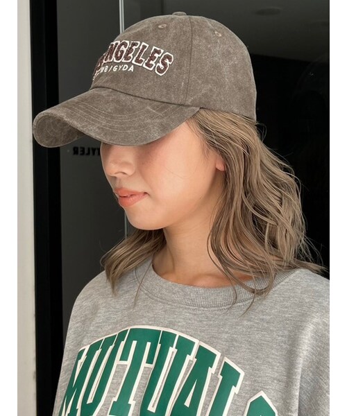 GYDA（ジェイダ）の「LOSANGELESサガラ刺繍CAP（キャップ・レディース・ボルドー/ベージュ・F）」の4枚目の写真
