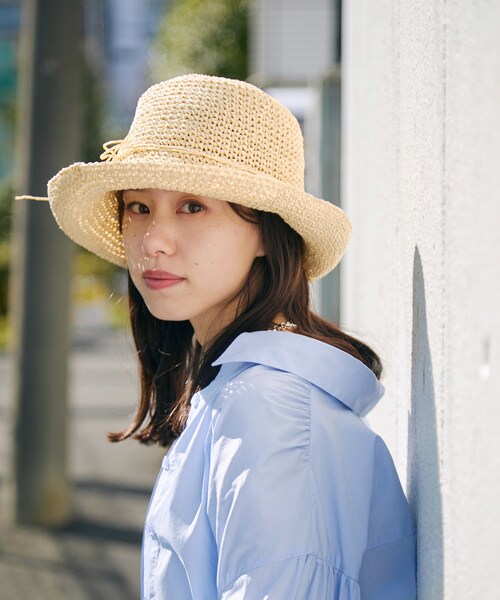 VIS(ビス)の「ナチュラル雑材ハット(ハット・レディース・ダークブラウン/ベージュ/ベージュ系・F)」の12枚目の写真