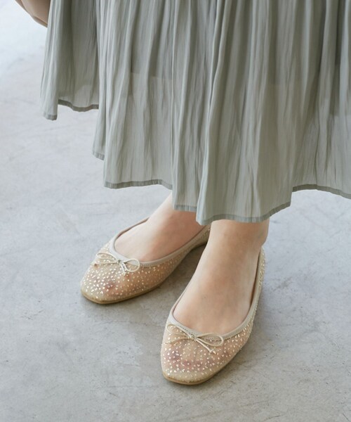 ROPE' PICNIC(ロペピクニック)の「【AIRina/エアリーナ】軽くてやわらかいシアーグリッターバレエシューズ(バレエシューズ・レディース・ブラック/キナリ・L/M/S)」の14枚目の写真