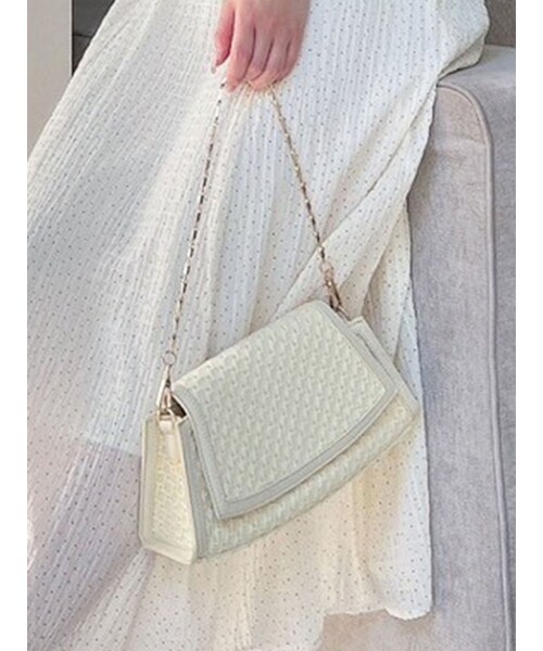 RESEXXY（リゼクシー）の「ツイードコンパクトバッグ（ハンドバッグ・レディース・アイボリー/ピンク/イエロー・F）」の8枚目の写真