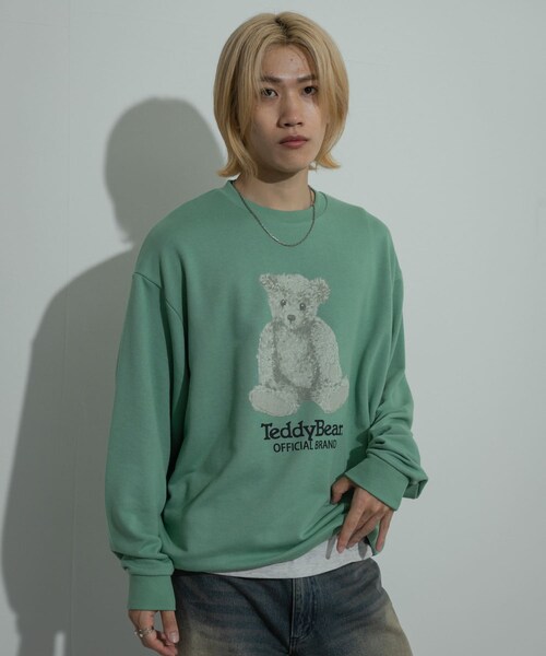 SENSE OF PLACE by URBAN RESEARCH（センスオブプレイスバイアーバンリサーチ）の「『別注』TeddyBear×SENSE OF PLACE　テディベアクルーネックスウェット（スウェット・メンズ・NAVY/OATMEAL/MINT・M/L）」の16枚目の写真