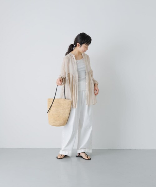 かぐれ（カグレ）の「ラミーギャザーブラウス（シャツ/ブラウス・レディース・BLACK/L.BEIGE・Free）」の16枚目の写真