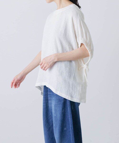 かぐれ（カグレ）の「パナマギャザースリーブプルオーバー（その他トップス・レディース・IVORY/NAVY・FREE）」の7枚目の写真