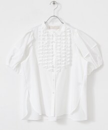 MARILYN MOON　Modern tuck frill volume blouse