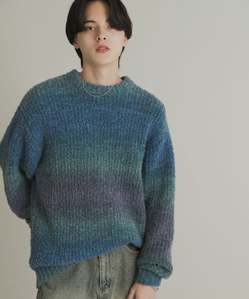 SENSE OF PLACE by URBAN RESEARCH（センスオブプレイスバイアーバンリサーチ）の「『ユニセックス』ブークレグラデーションニット（ニット/セーター・メンズ・L.GRAY/CHARCOAL/BLUE/ORANGE/YELLOW/BROWN・M/L）」の19枚目の写真