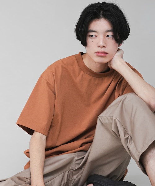 EKAL（エカル）の「『吸水速乾/UVカット』DRY OUT SHORT-SLEEVE T-SHIRTS（Tシャツ/カットソー・メンズ・ホワイト/ネイビー/サルチャ/ブラウンカーキ/ダークプラム・M/L）」の2枚目の写真